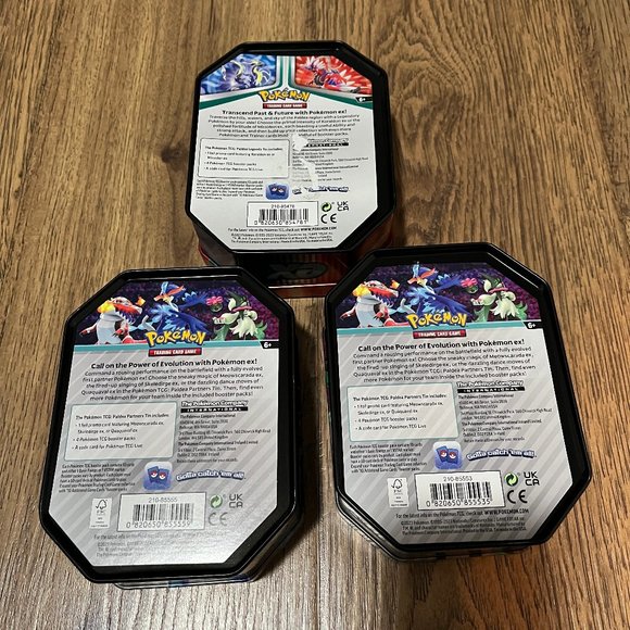 Pokemon Trading Card Game EMPTY Metal Container Boxes Set of 3 - Picture 3 of 4